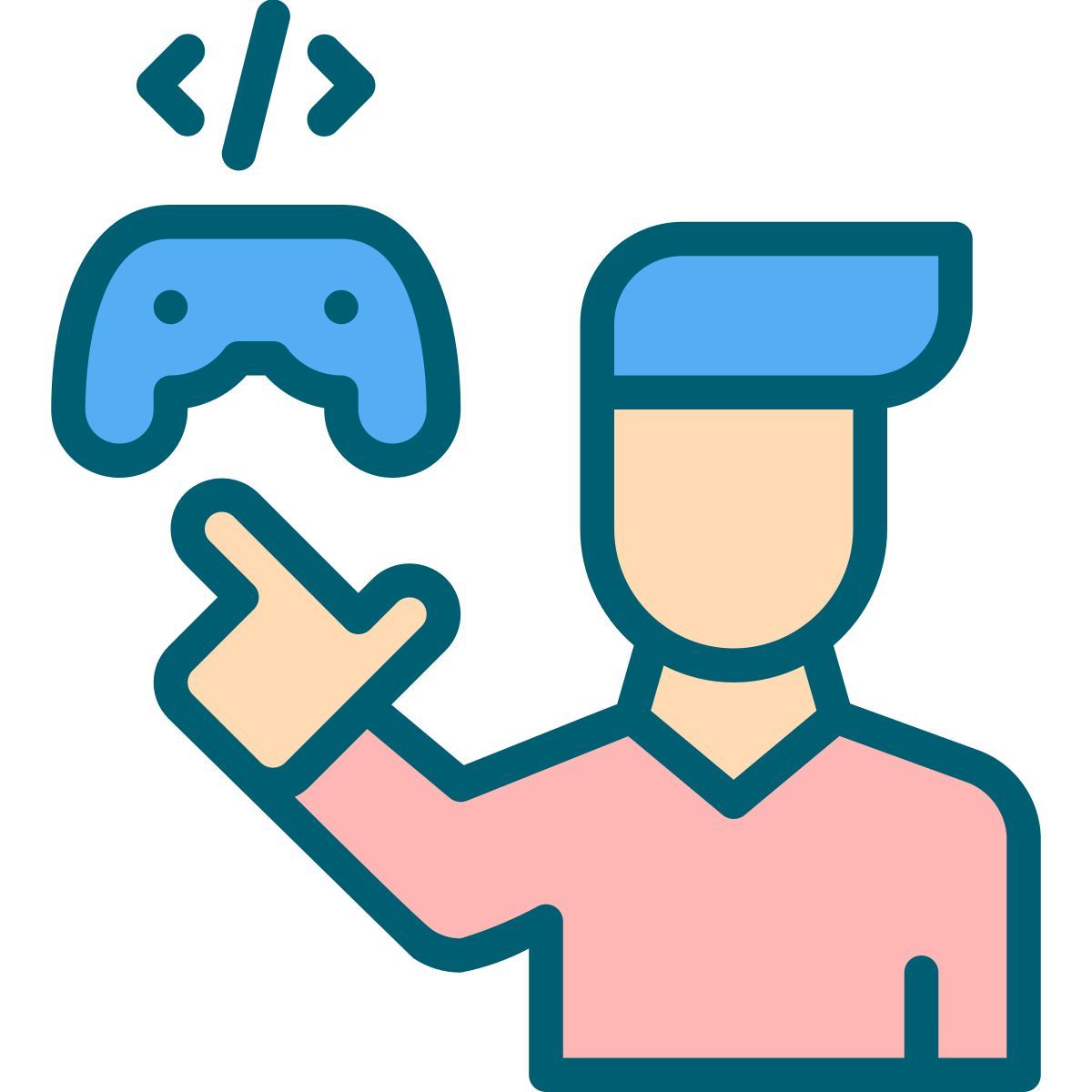 programmer with game controller icon
