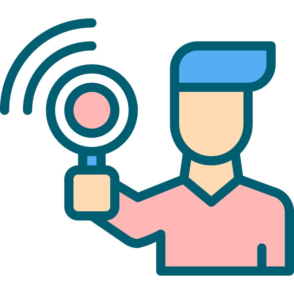 programmer with magnifier icon