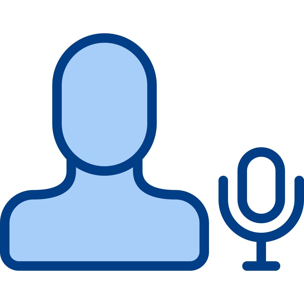 user and microphone icon