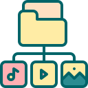 external Folder-With-Different-Files-marketing-strategy-filled-outline-berkahicon icon