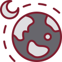 external Moon-Around-Earth-astronomy-filled-outline-berkahicon icon