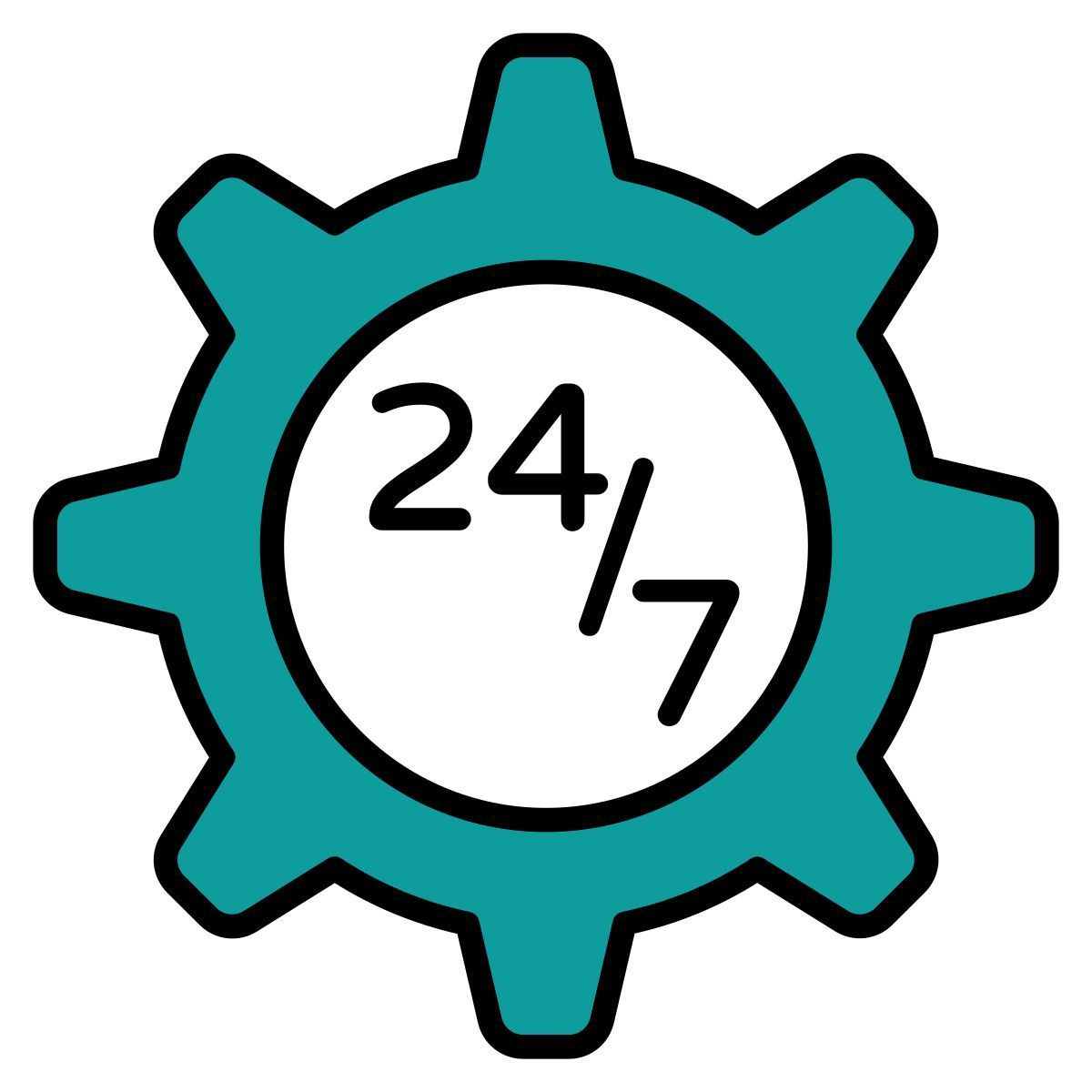 24/7 service icon