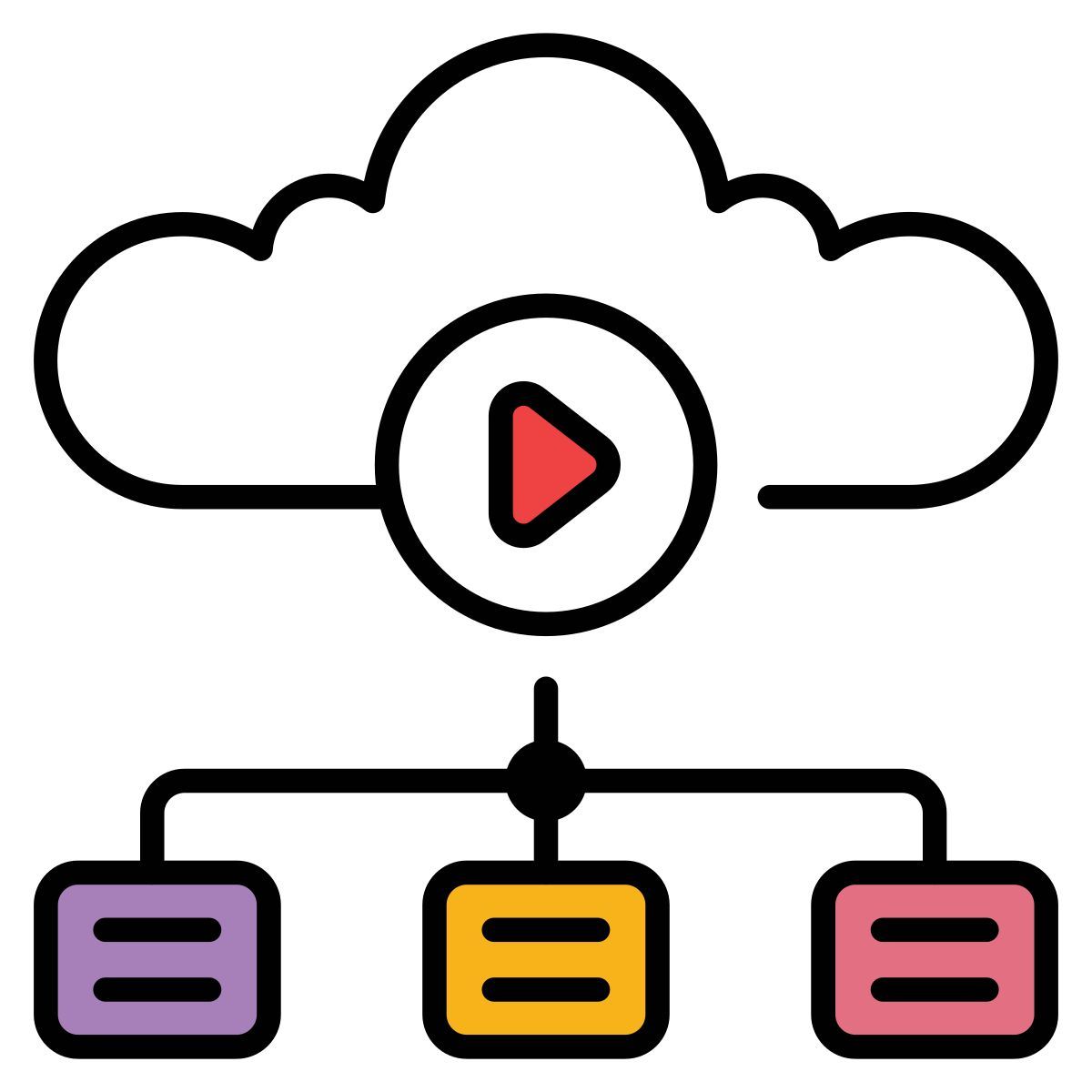 cloud video network icon