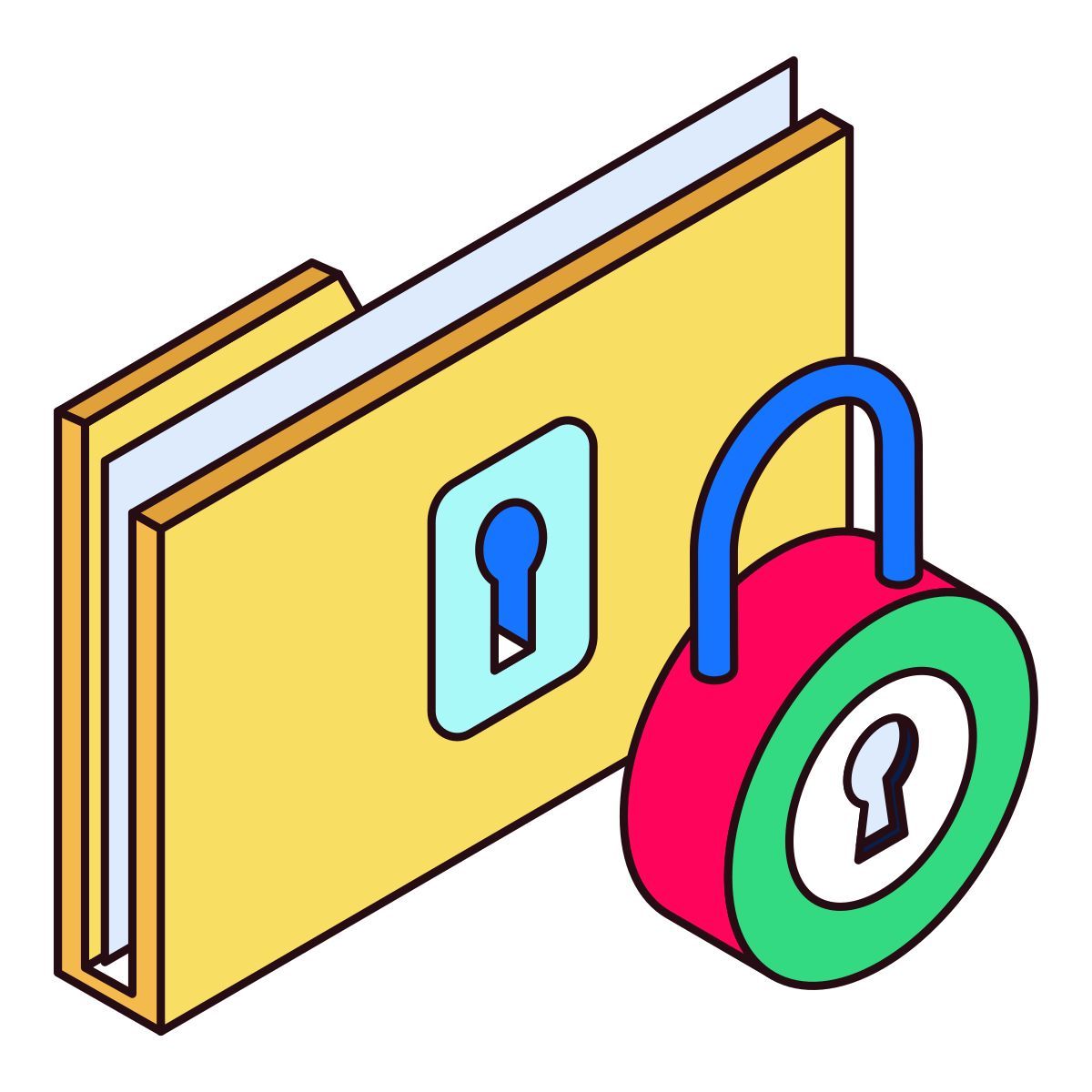 folder data secure icon