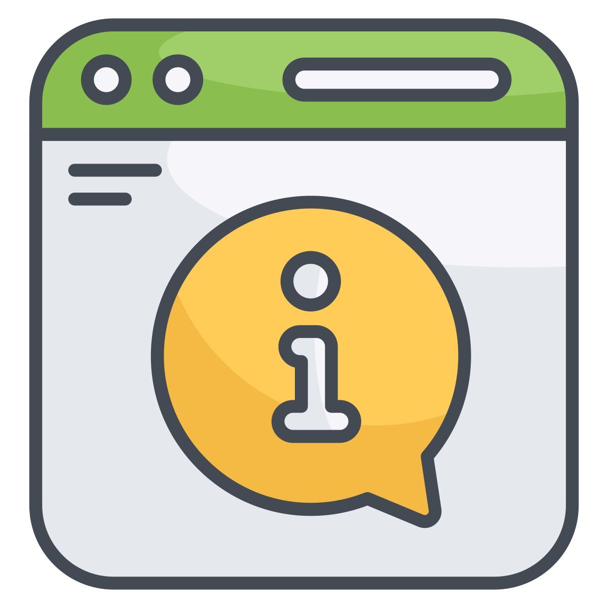information in web icon
