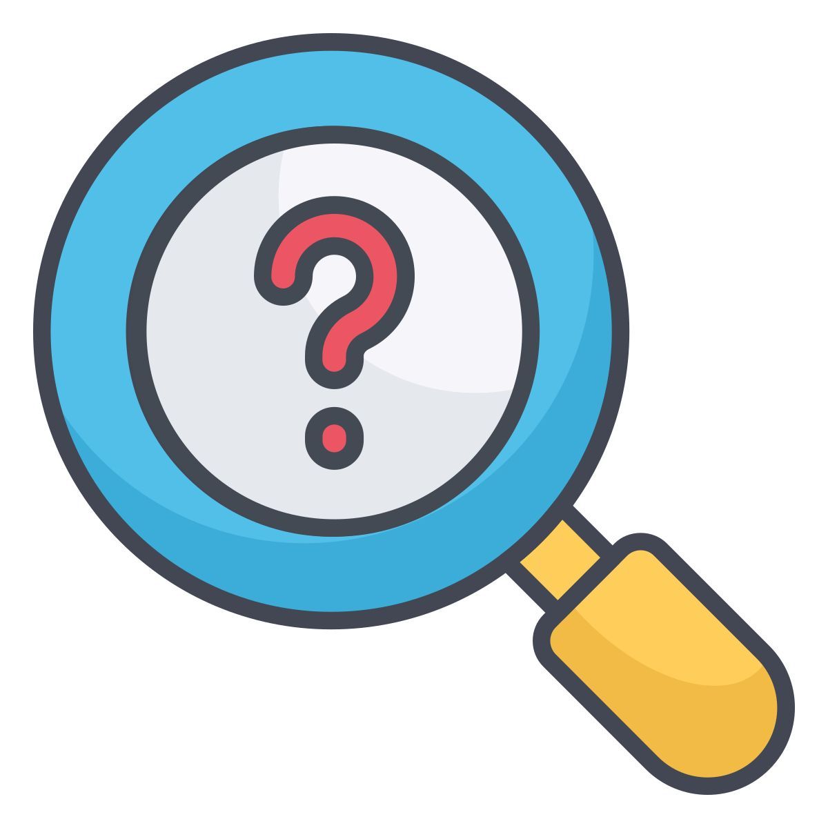 magnify question sign icon