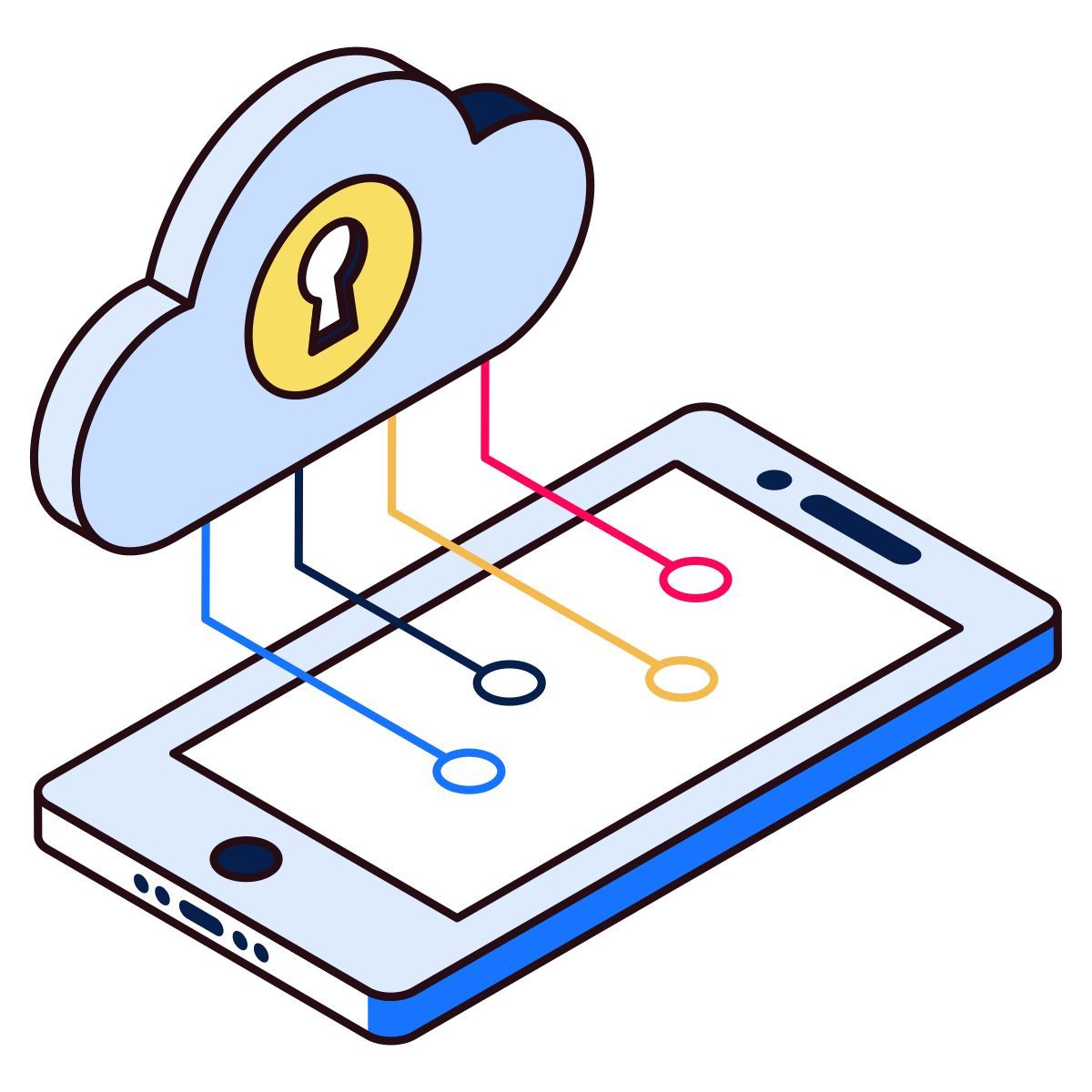 secure cloud computing icon