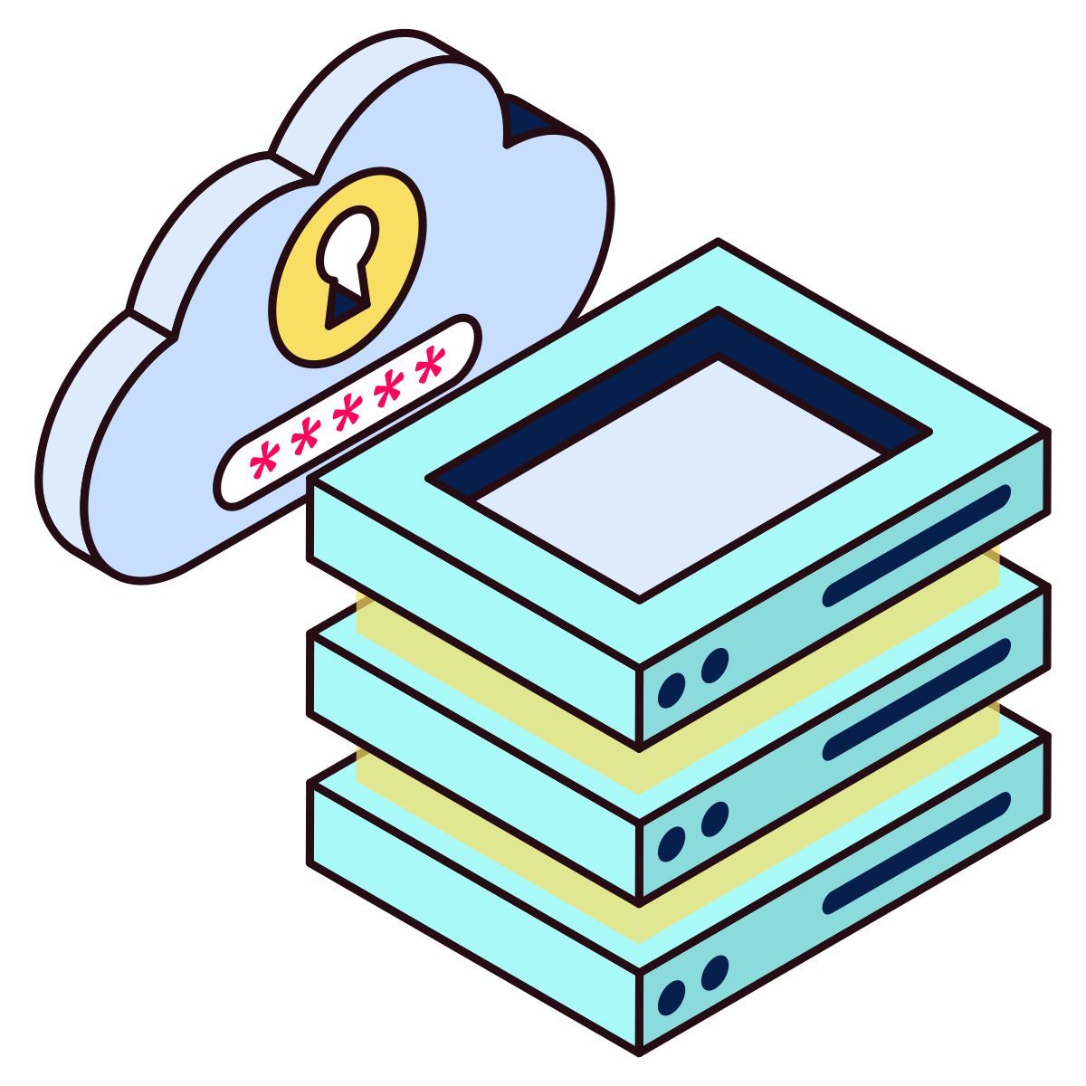 secure cloud data icon