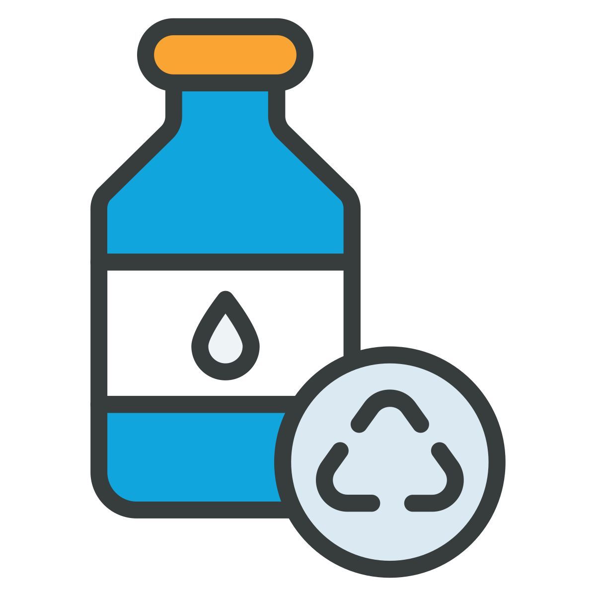 water bottle recycling icon