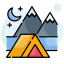 external background-camping-filled-outline-design-circle icon