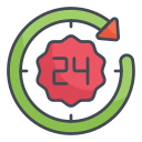 external 24-Hours-Service-sale-filled-outline-design-circle icon