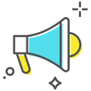 external Bullhorn-startup-and-development-filled-outline-design-circle icon