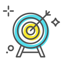 external Bullseye-Arrow-startup-and-development-filled-outline-design-circle icon