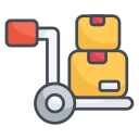 external Cargo-Dolly-sale-filled-outline-design-circle icon