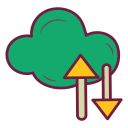 external Cloud-Network-data-filled-outline-design-circle icon