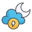external Cloudy-Storm-Night-weather-filled-outline-design-circle icon