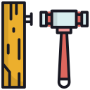 external Hammer-carpenter-filled-outline-design-circle-3 icon