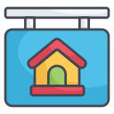 external Home-Board-real-estate-filled-outline-design-circle icon