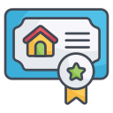 external Home-Certificate-real-estate-filled-outline-design-circle icon