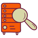 external Server-Search-data-filled-outline-design-circle icon