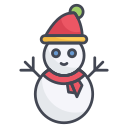 external Snowman-winter-filled-outline-design-circle icon