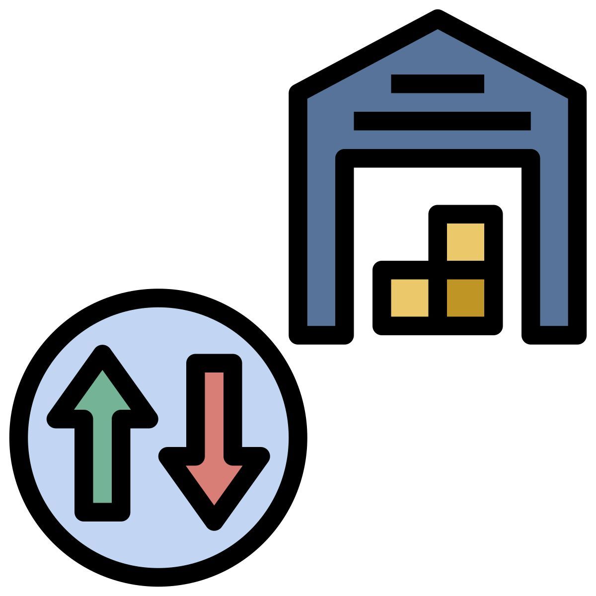 warehouse sorting icon