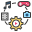 external application-gamification-color-filled-outline-geotatah icon