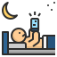 external chat-sleepless-night-color-filled-outline-geotatah icon