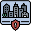 external city-lockdown-filled-outline-filled-outline-geotatah icon