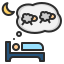 external dream-sleepless-night-color-filled-outline-geotatah icon