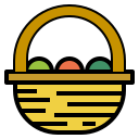 external basket-spring-color-filled-outline-geotatah icon