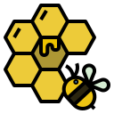 external bee-spring-color-filled-outline-geotatah icon