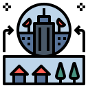 external building-industrial-revolution-color-filled-outline-geotatah icon