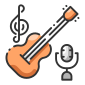 external guitar-back-to-school-filled-outline-filled-outline-icons-maxicons icon