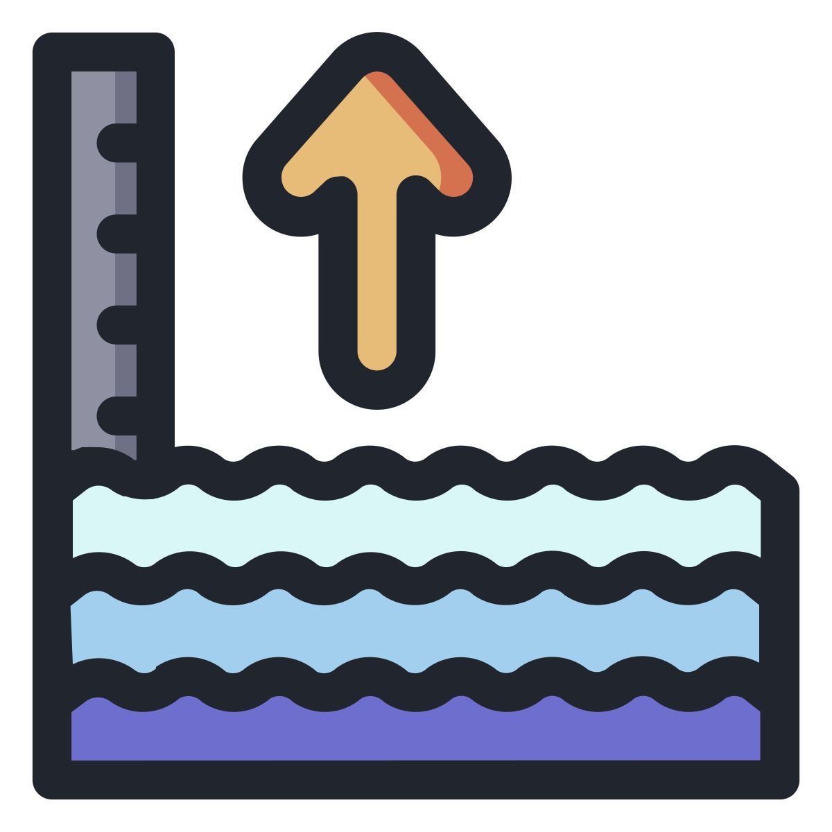 water level rise icon