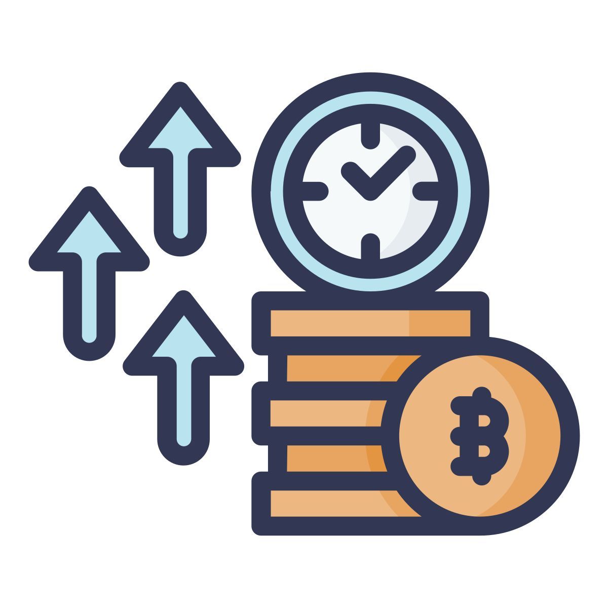 cryptocurrency rise icon