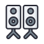 external audio-show-filled-outline-lima-studio icon
