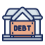 external debt-real-estate-filled-outline-lima-studio icon