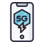 external phone-5g-signal-filled-outline-lima-studio icon