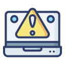 external warning-laptop-filled-outline-lima-studio icon