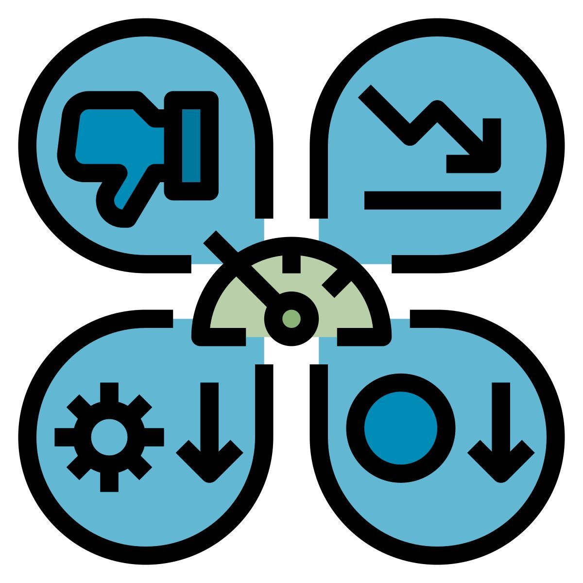 negative kpi icon icon
