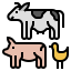 external cattle-climate-change-filled-outline-wichaiwi icon