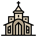 external church-christmas-filled-outline-wichaiwi icon