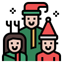 external family-christmas-filled-outline-wichaiwi icon