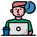 external freelance-work-from-home-filled-outline-wichaiwi icon