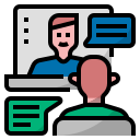 external meeting-work-from-home-filled-outline-wichaiwi icon