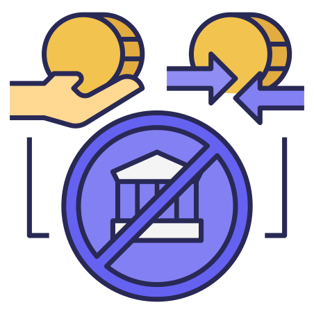 Defi icon in Filled Outline Style