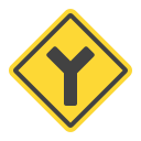 external Y-Junction-traffic-signs-flat-bartama-graphic icon