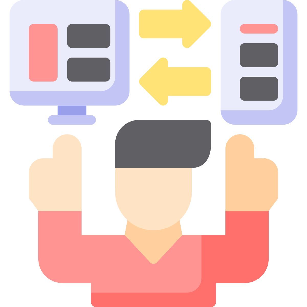 programmer ponting to files icon