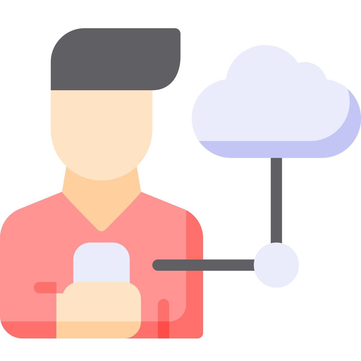 programmer with cloud icon